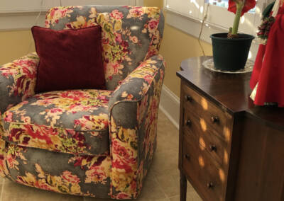 EGF 130 Floral chair in customers home