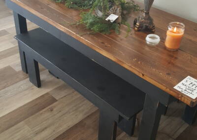 EGF 175 custom black & stained table and benches