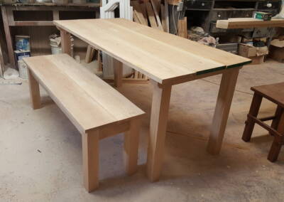 EGF 187 custom dining table and benches