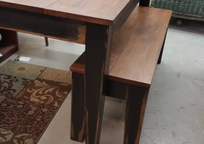 EGF 217 custom stained table and benches