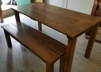 EGF 246 stained custom table and bench