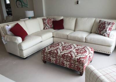 EGF 36 Sectional with Custom Pattern Ottoman