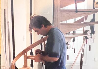Rob working on a custom staircase in our earlier days!!