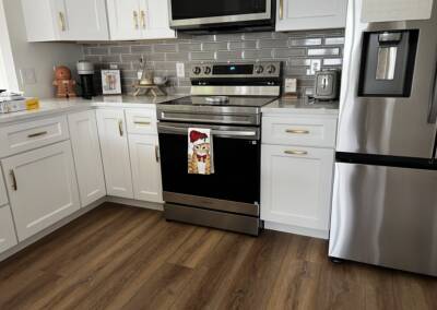 Custom made white cabinets