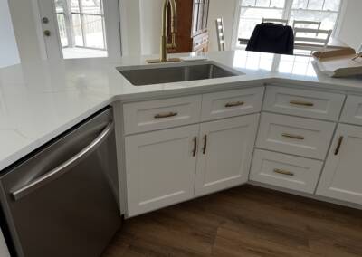 Custom made white cabinets