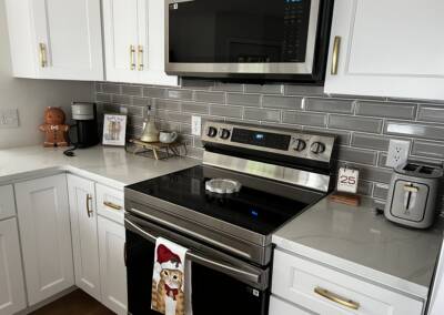Custom made white cabinets