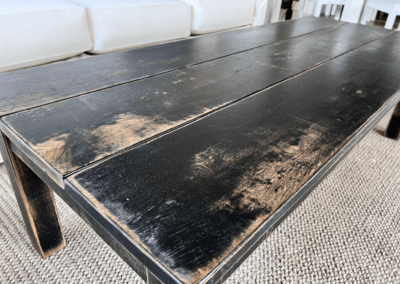Custom made black sofa table