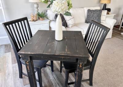 Custom black table and chairs