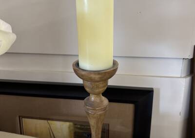 EGF $22.99 Wooden candlestick with candle