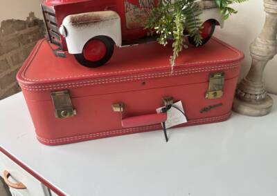 EGF $65 Red vintage suitcase