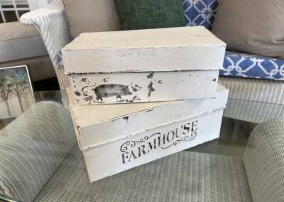 EGF $49.99 2pc set of farmhouse hand painted boxes