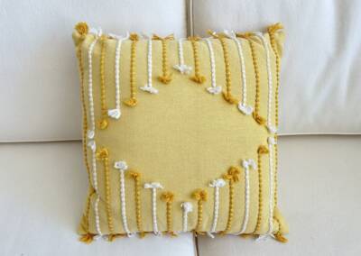 EGF Yellow pillow with decorative rope