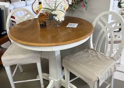 Bar height table and 2 chairs