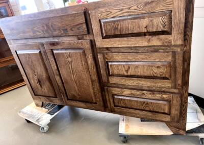 solid oak cabinet for a customer made in our woodshop