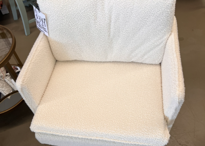 EGF- $399.99 white sherpa mid century modern new order chair.