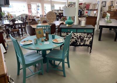 Aqua blue custom made distressed table $499.99 (chairs sold separately)