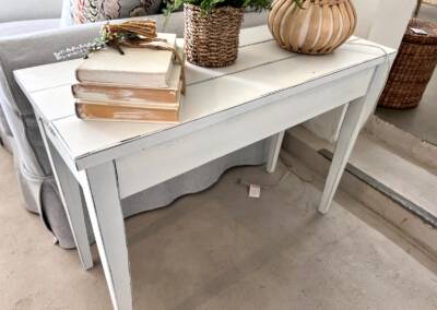 custom slender end table, perfect to go with a sectional to save space