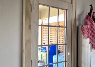 custom door with transom installed ....needs painting
